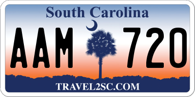 SC license plate AAM720