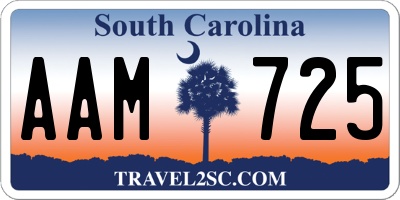 SC license plate AAM725
