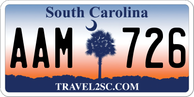 SC license plate AAM726