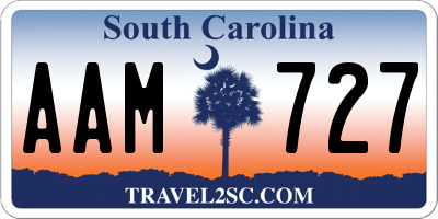 SC license plate AAM727