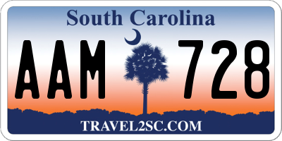 SC license plate AAM728