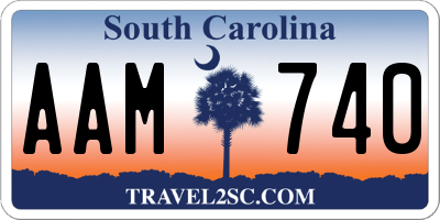 SC license plate AAM740