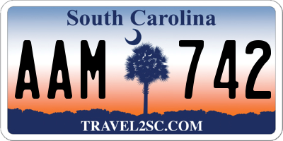 SC license plate AAM742