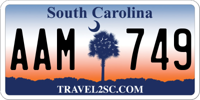 SC license plate AAM749