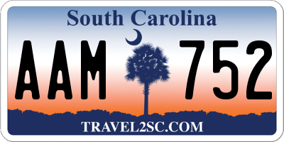 SC license plate AAM752
