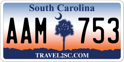 SC license plate AAM753