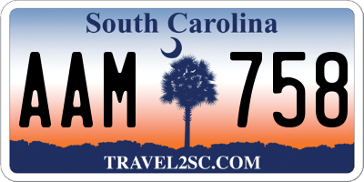 SC license plate AAM758