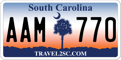 SC license plate AAM770