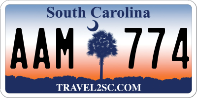 SC license plate AAM774