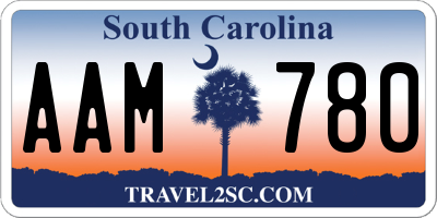 SC license plate AAM780
