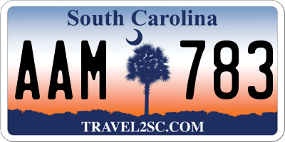 SC license plate AAM783