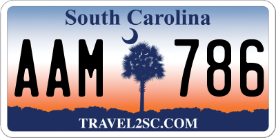 SC license plate AAM786