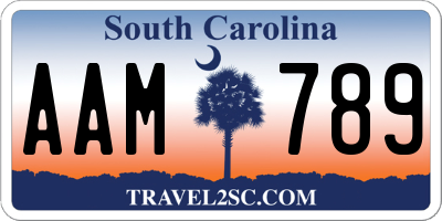 SC license plate AAM789