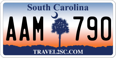 SC license plate AAM790