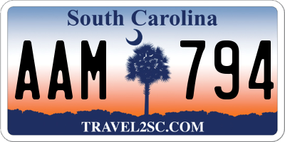 SC license plate AAM794