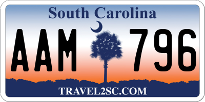 SC license plate AAM796