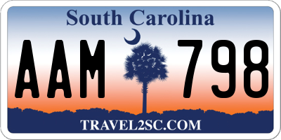 SC license plate AAM798