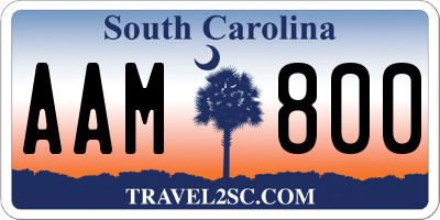 SC license plate AAM800