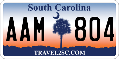 SC license plate AAM804