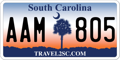 SC license plate AAM805