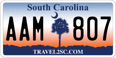 SC license plate AAM807