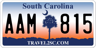 SC license plate AAM815
