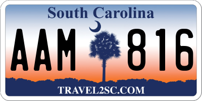 SC license plate AAM816