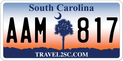 SC license plate AAM817