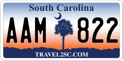 SC license plate AAM822