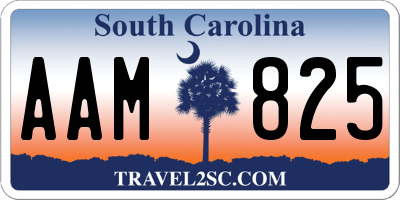 SC license plate AAM825