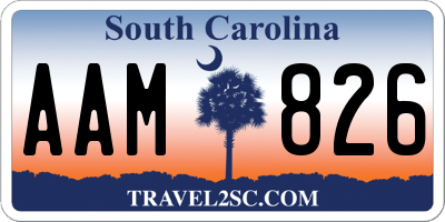 SC license plate AAM826