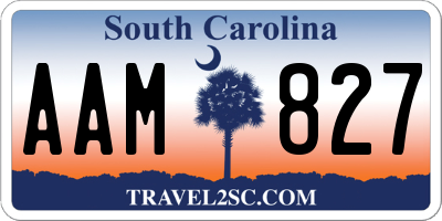 SC license plate AAM827