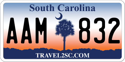 SC license plate AAM832