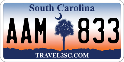 SC license plate AAM833