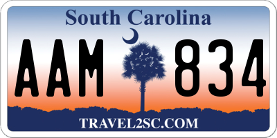 SC license plate AAM834