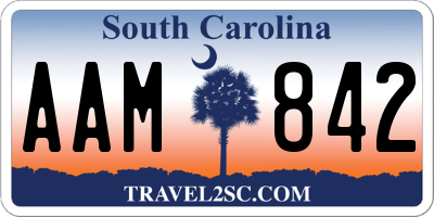 SC license plate AAM842