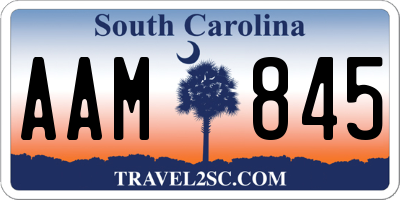 SC license plate AAM845
