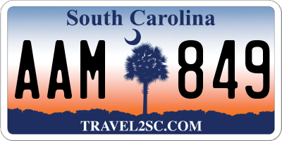 SC license plate AAM849