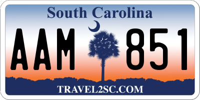 SC license plate AAM851