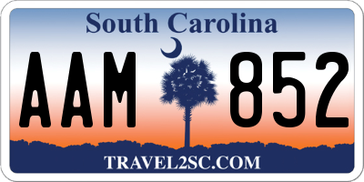 SC license plate AAM852