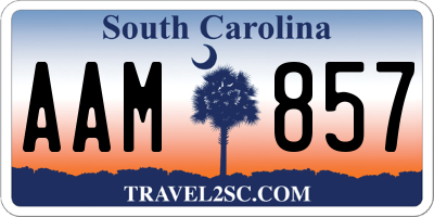 SC license plate AAM857