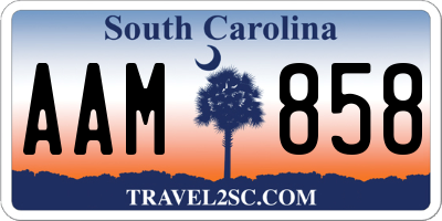 SC license plate AAM858