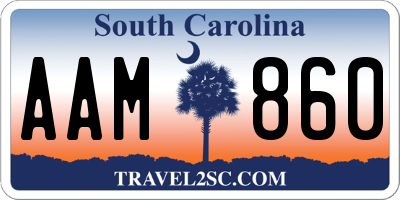 SC license plate AAM860