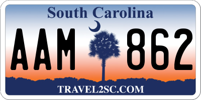 SC license plate AAM862