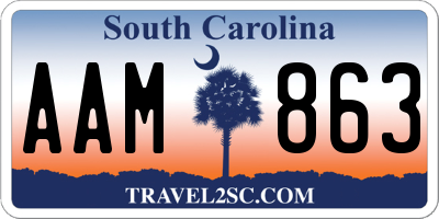 SC license plate AAM863