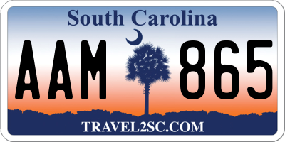 SC license plate AAM865