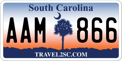 SC license plate AAM866