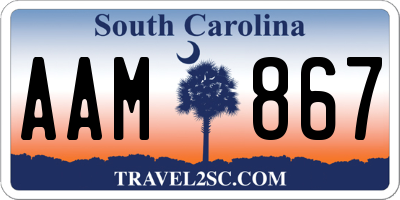 SC license plate AAM867