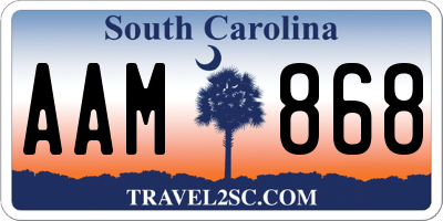 SC license plate AAM868