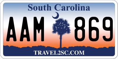 SC license plate AAM869